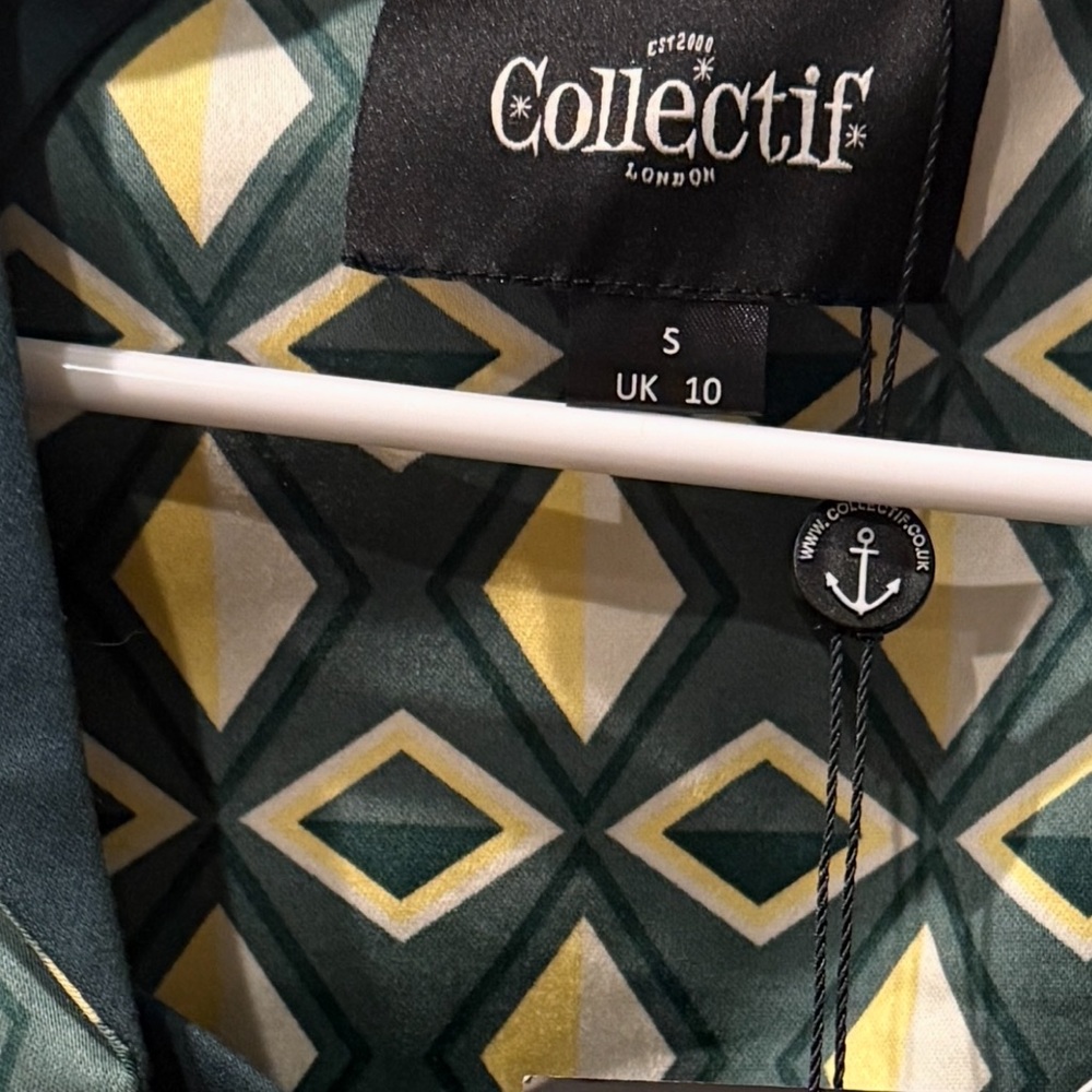 NWT The Collectif Vintage -Inspired Green Halter Dress comes with Bolero - Picture 6 of 6